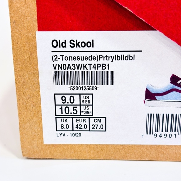 VANS Burgundy and Blue Old Skool Sneakers - Picture 8 of 8